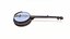 Banjo antigo, instrumento musical, modelo PBR de baixa poligonagem