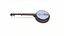 Banjo antigo, instrumento musical, modelo PBR de baixa poligonagem