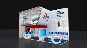 3D model 2 side open stand