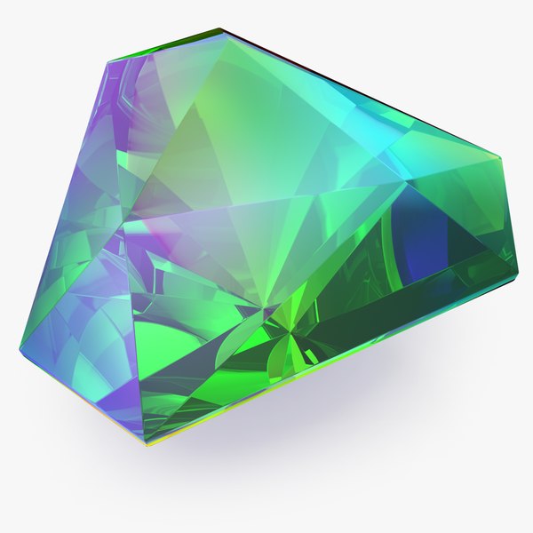 3D Shield Step Cut Mystic Topaz model