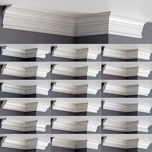 Collection of linear cornice (45 pieces) Set 01