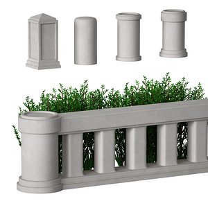 Stone fence Balustrade with living fencing