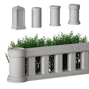 Stone fence Balustrade with living fencing