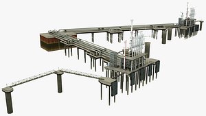 pier mooring sea 3D