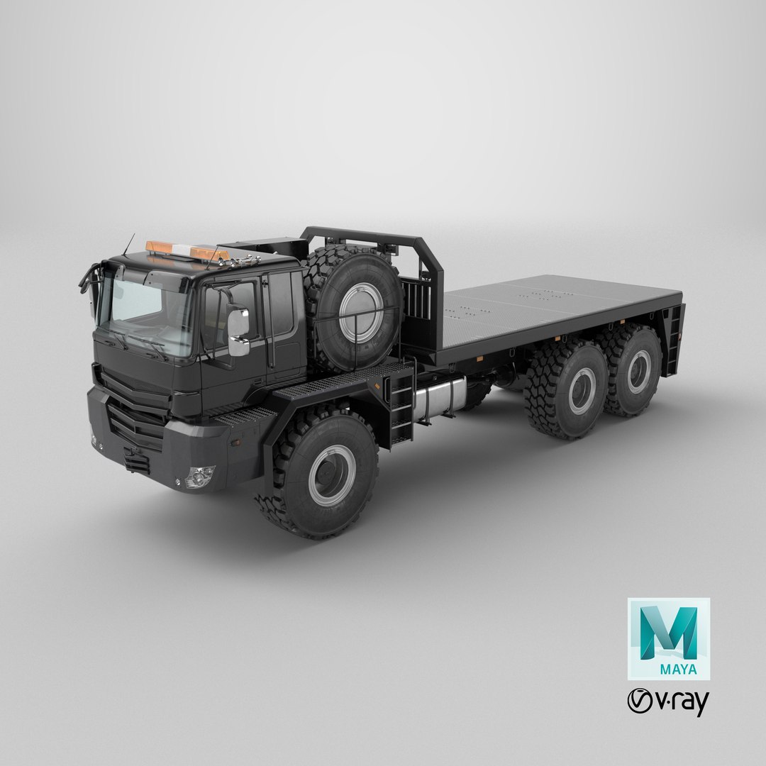 3D Heavy Flatbed Truck Black Simplified model https://p.turbosquid.com/ts-thumb/yP/GExsiH/V5/stemcell_maya_vray_render/png/1786720554/1920x1080/fit_q87/9d8bd2e24d6ef2b36e3843ff0c0a4336ff7366e3/stemcell_maya_vray_render.jpg