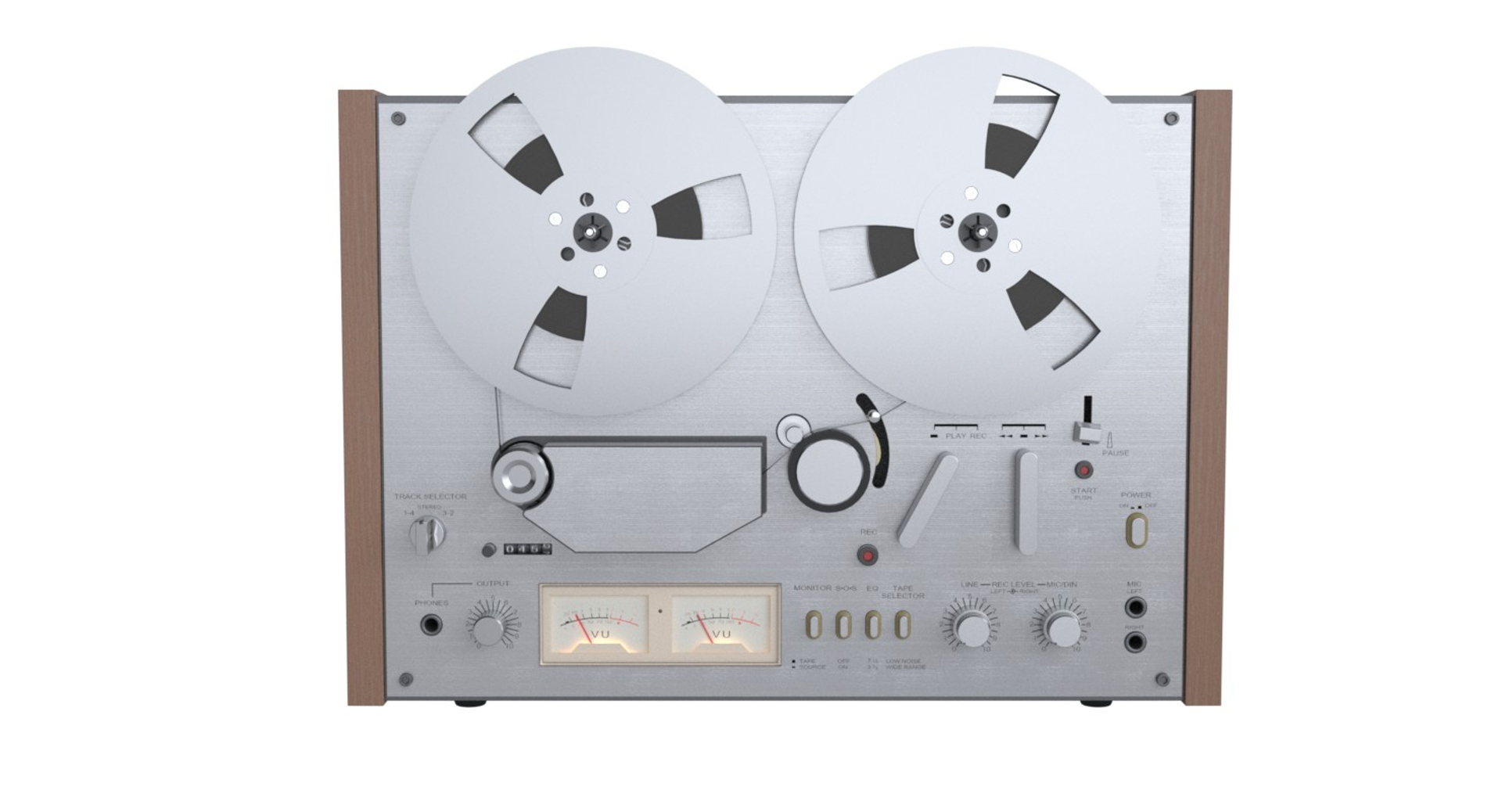 photoreal open reel tape recorder 3d obj