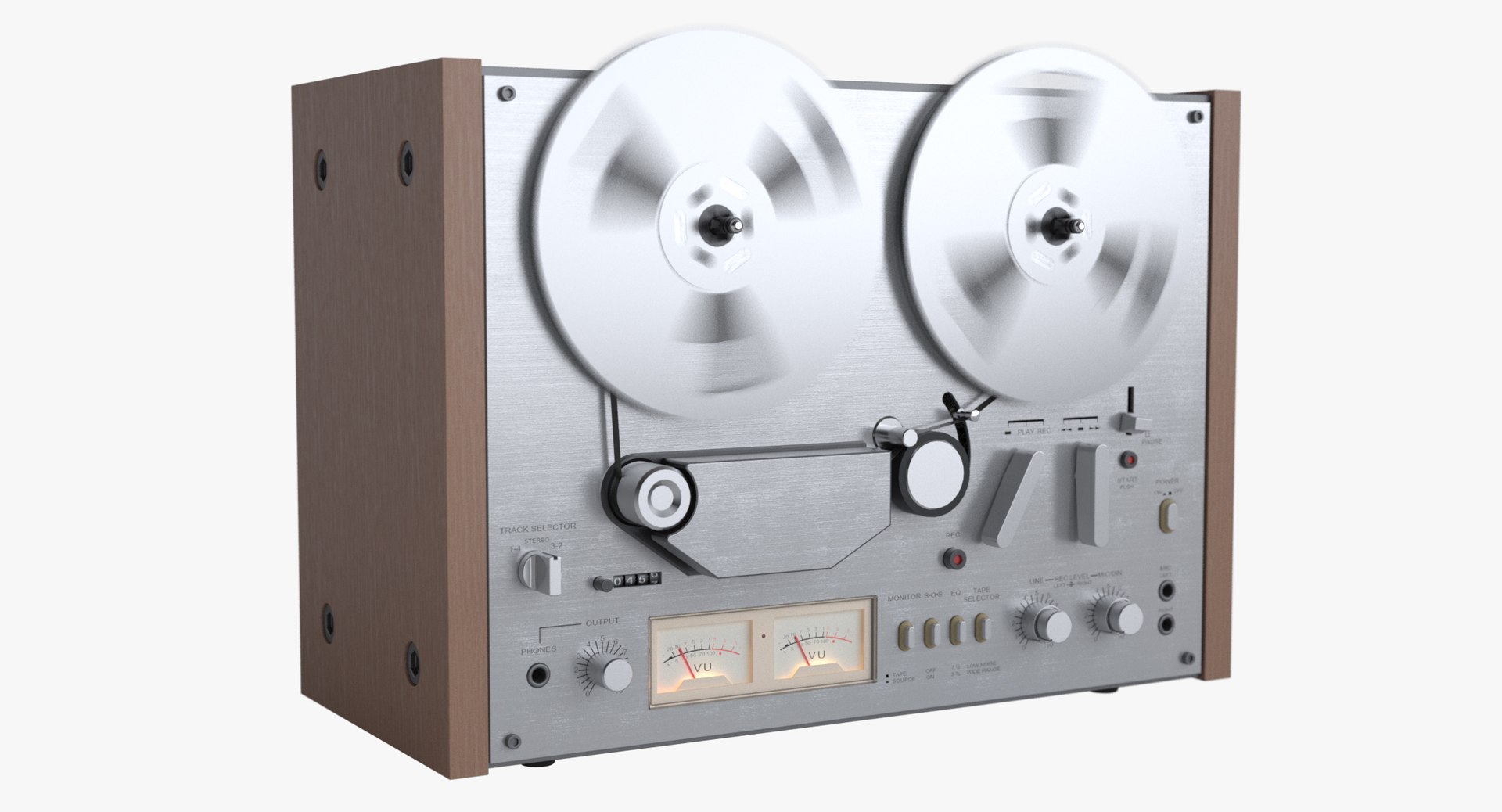 photoreal open reel tape recorder 3d obj
