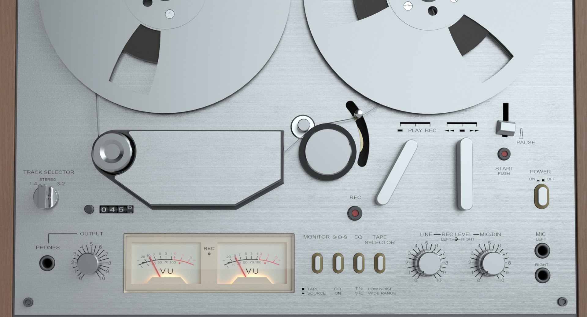 photoreal open reel tape recorder 3d obj