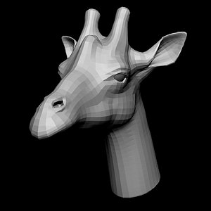 giraffe head base mesh model
