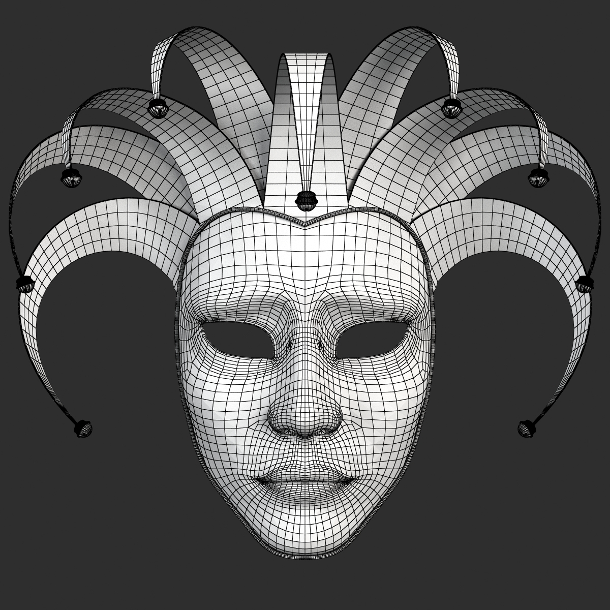 mask pierrot 3d max