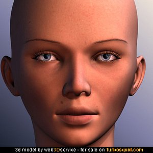 beautiful female head skin 3d model