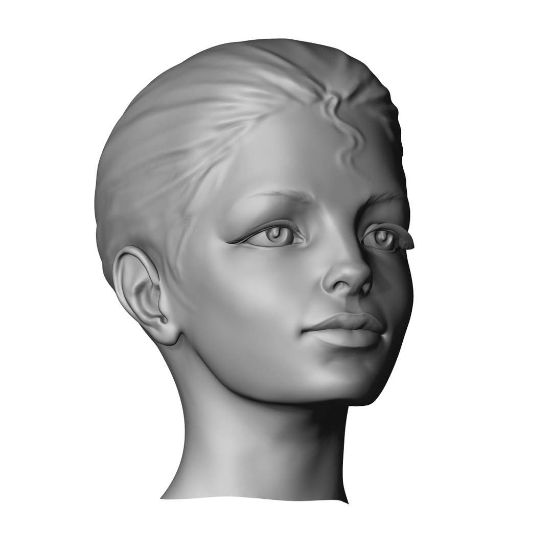 Free Zbrush Woman Head 3d Model 6054