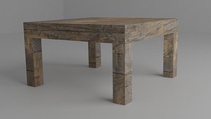3D Simple wood coffe table