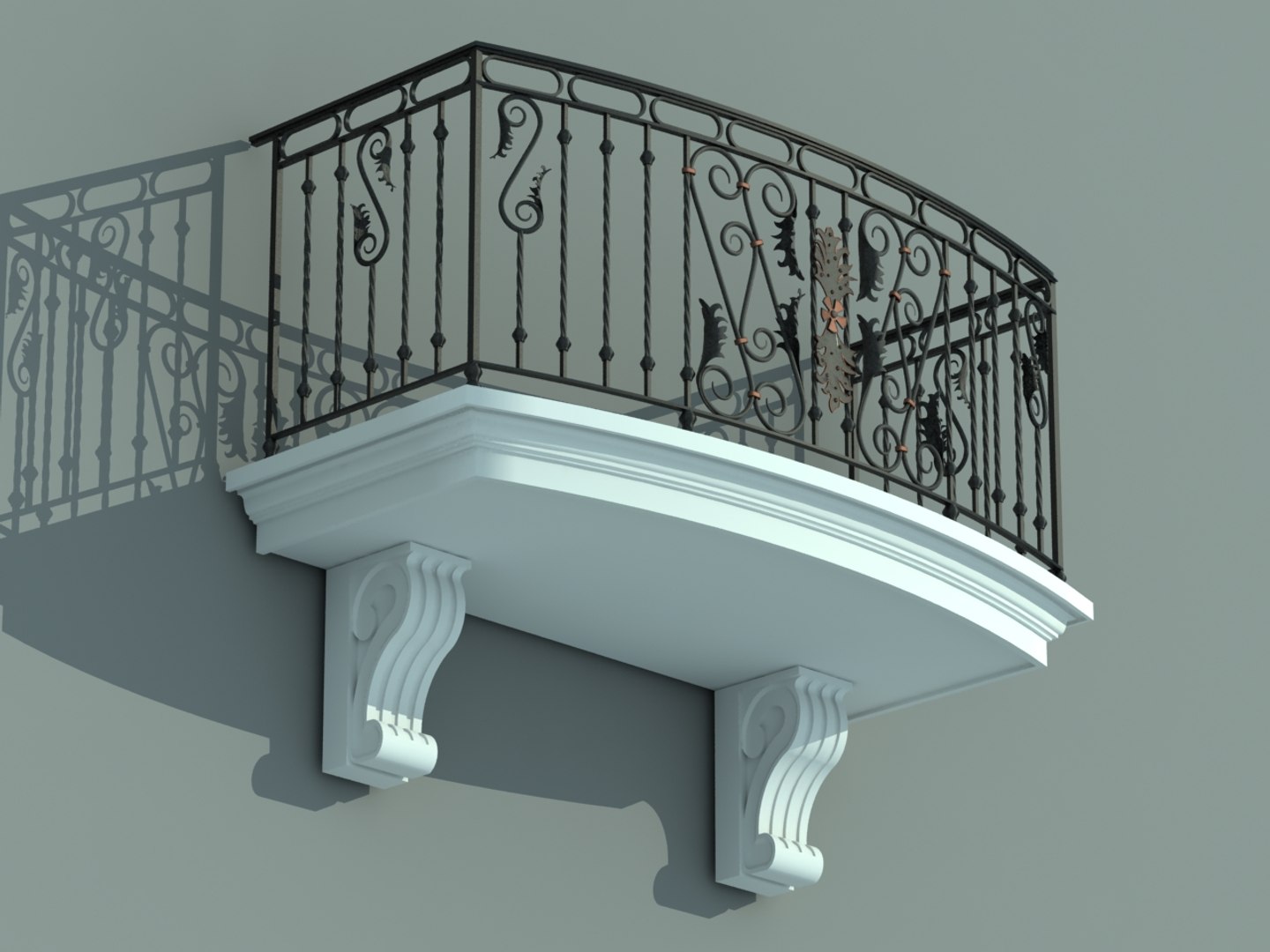 3d architectural balcony model