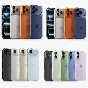 iPhone 17 Pro Max All Colors 3D model