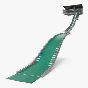 Large Hill Ski Jump Platform with Landing Zone