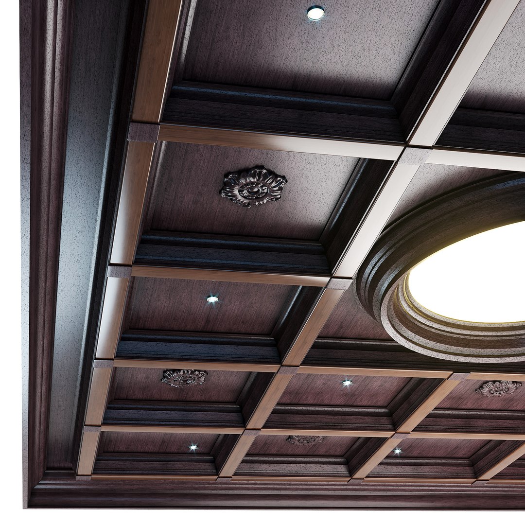 3D Ceiling Set -4 - Wenge Color - TurboSquid 1913329