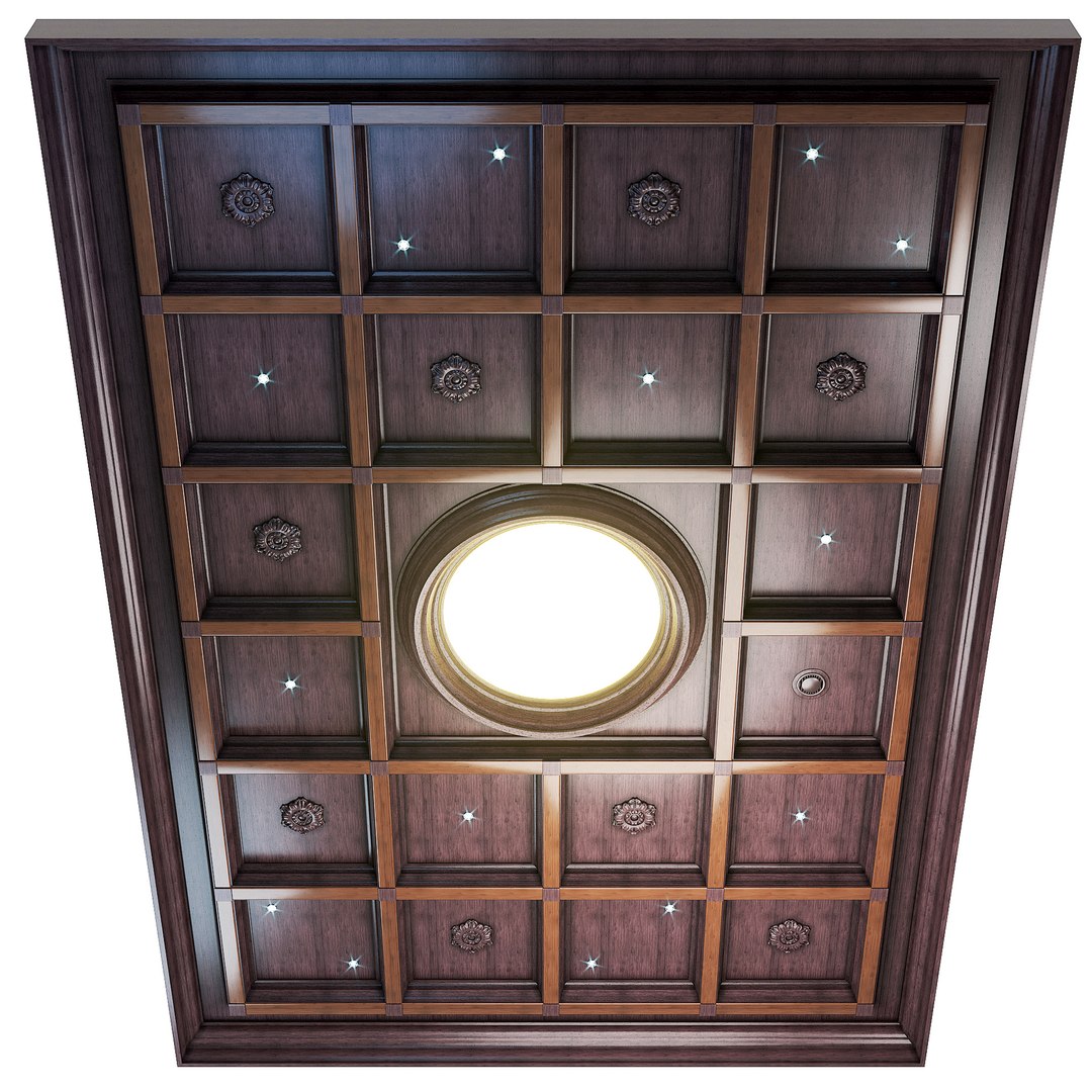 3D Ceiling Set -4 - Wenge Color - TurboSquid 1913329