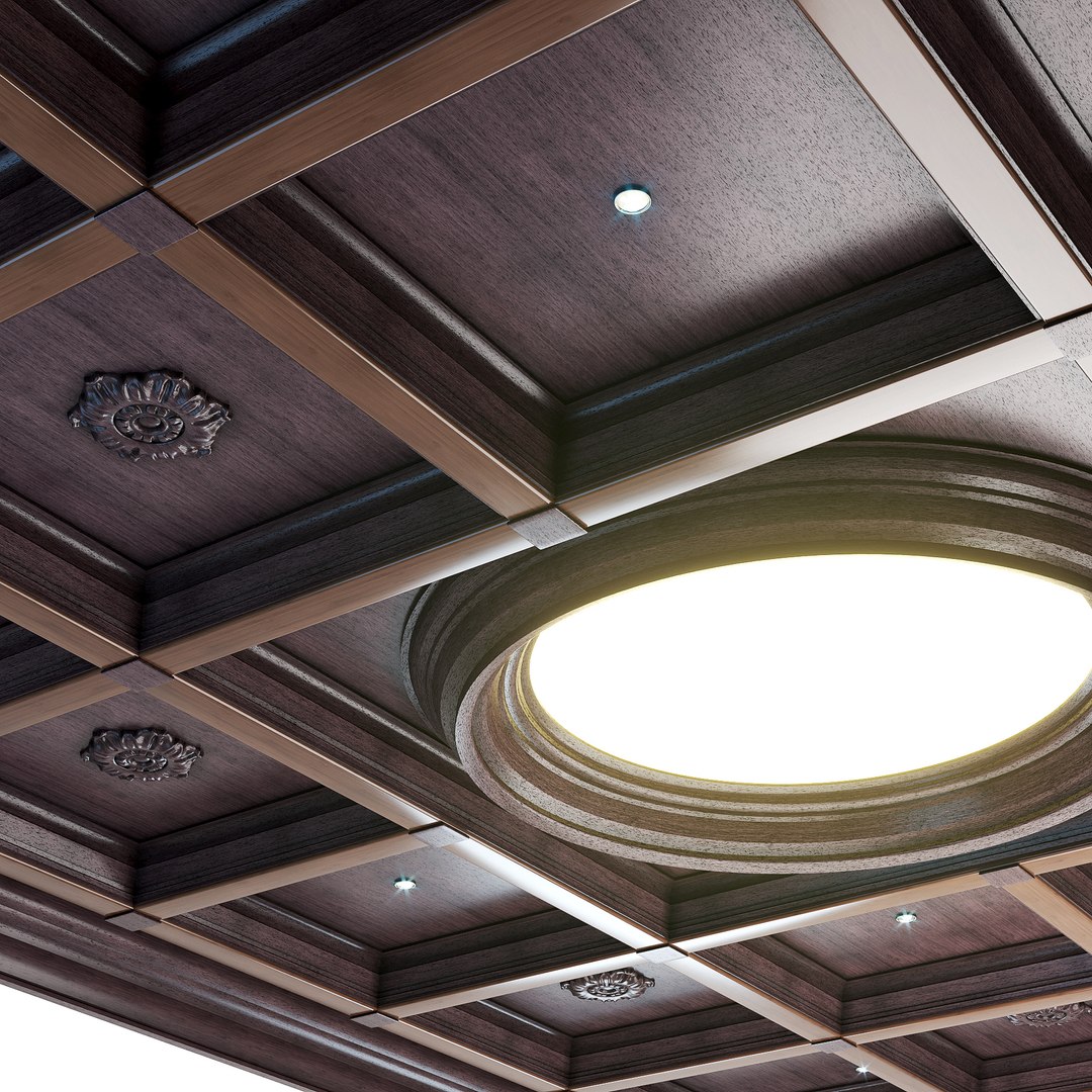 3D Ceiling Set -4 - Wenge Color - TurboSquid 1913329