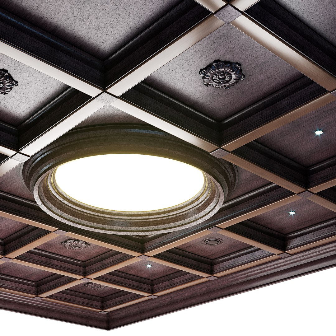 3D Ceiling Set -4 - Wenge Color - TurboSquid 1913329
