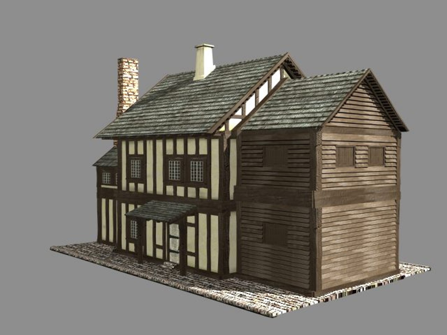 building medieval house 3d max