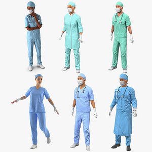 rigged doctors 3 3D model