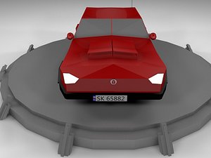 3d model red car