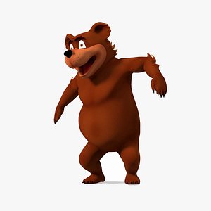 3D model Funny Brown Bear Rigged for Cinema 4D