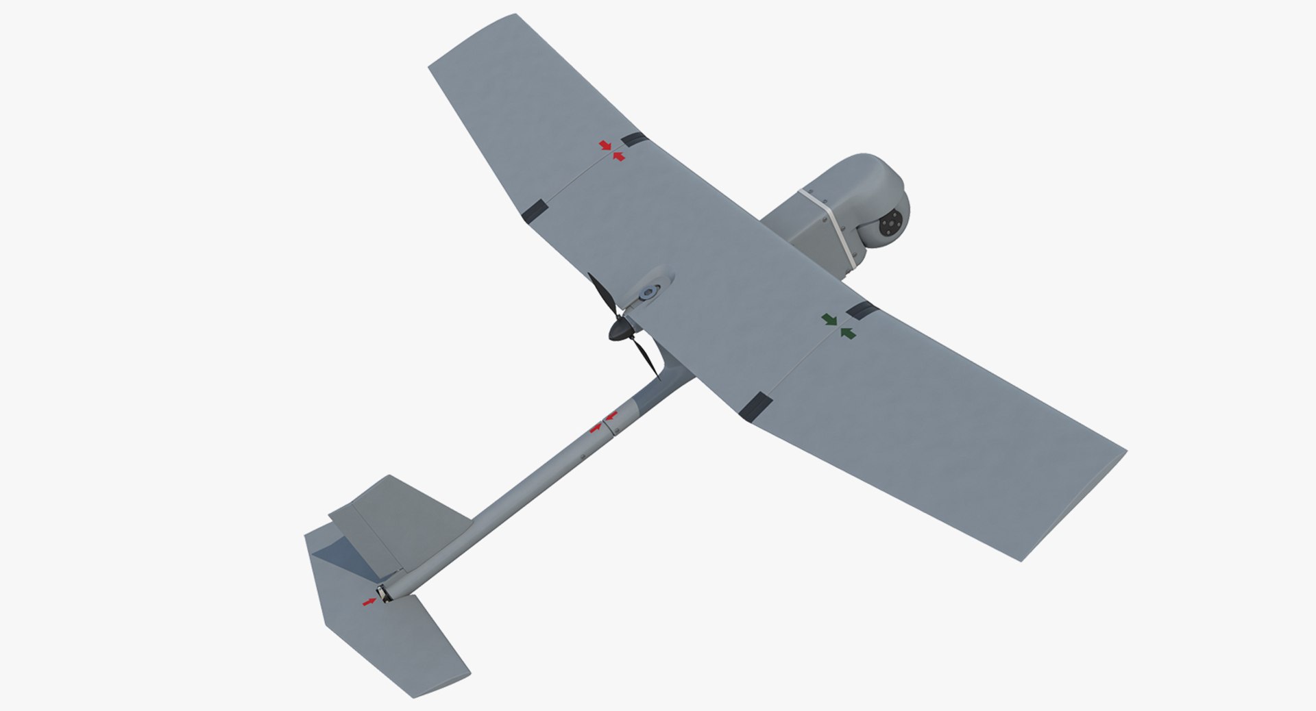 Small Hand Launched Remote Controlled UAV RQ 11B Raven Rigged 3D Model 3D model preview