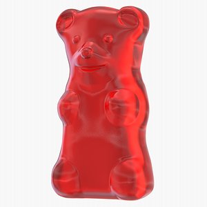 3d red gummy bear model
