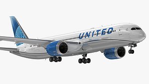 3D Boeing 787-9 United Airlines