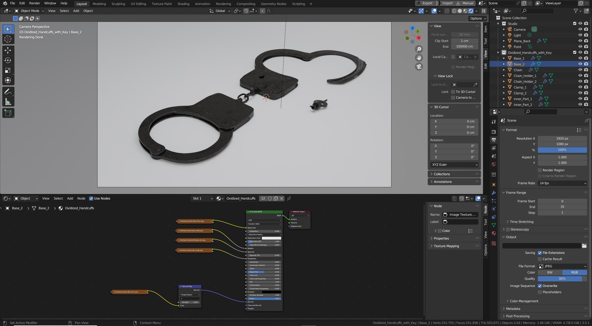 Oxidized Handcuffs with Key 3D model https://p.turbosquid.com/ts-thumb/yQ/5GUdWb/2s/screen_blend/jpg/1709300178/1920x1080/fit_q87/ab120964ae316a125cd3fc3c2dab28c50fc18b9b/screen_blend.jpg