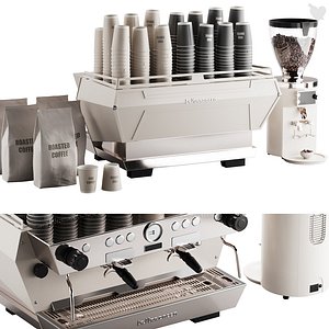 3D model 472 La Marzocco coffee machine  Mahlkonig coffee grinder kit