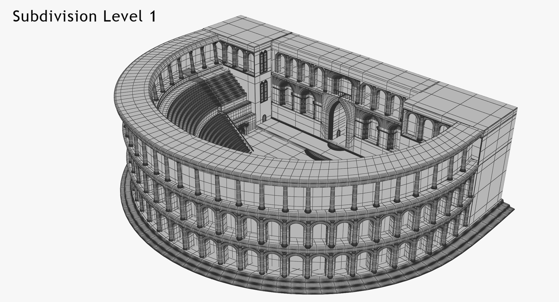 3D Antique Theatre Model - TurboSquid 1199113
