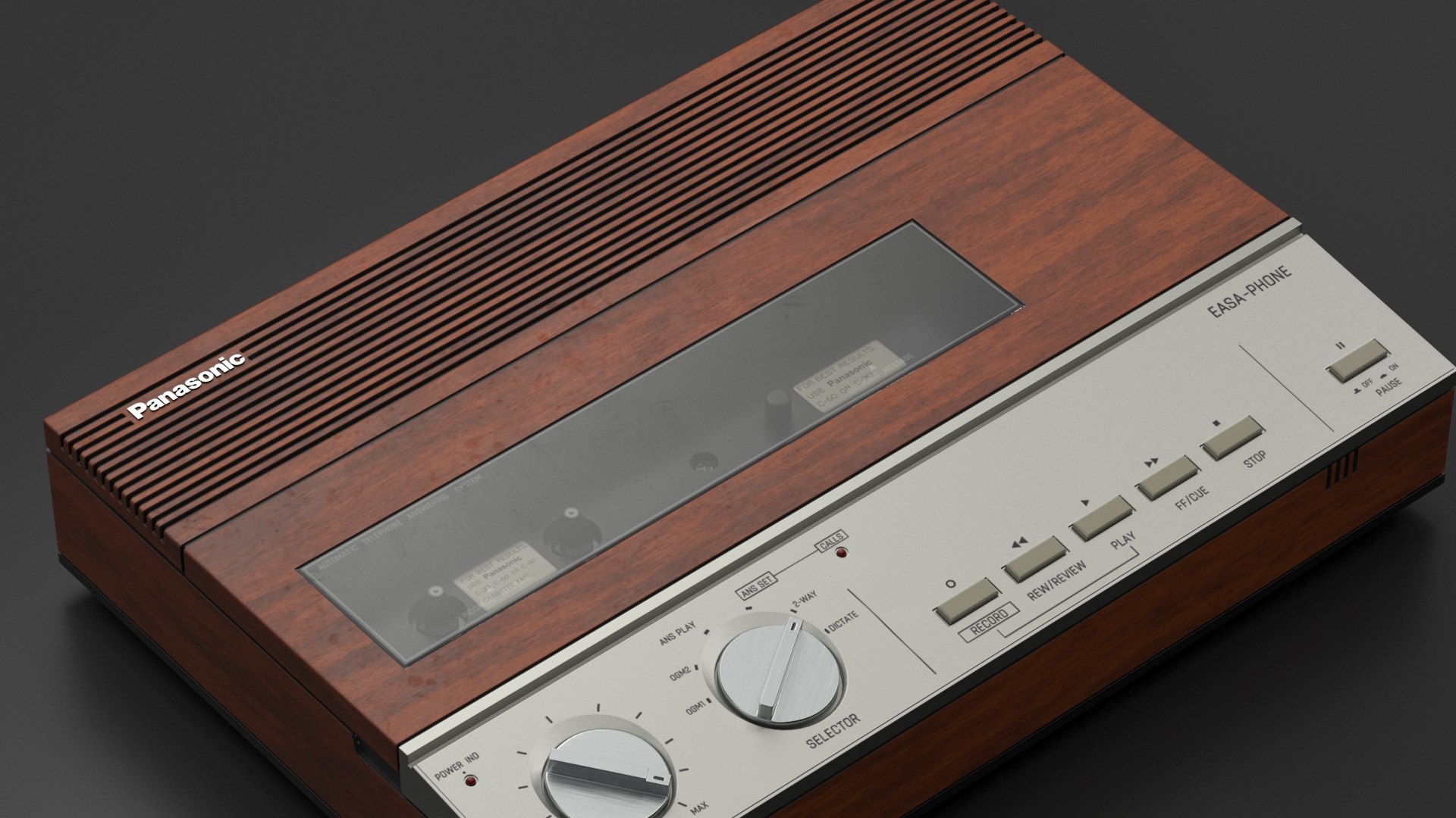 3D Vintage Panasonic Easa Phone Cassette Tape Answering Machine