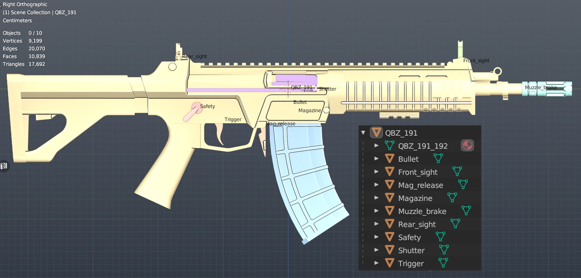 QBZ 192 191 Chinese assault rifle lowpoly 3D model - TurboSquid 2121195