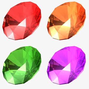 Round Cut Gems Set
