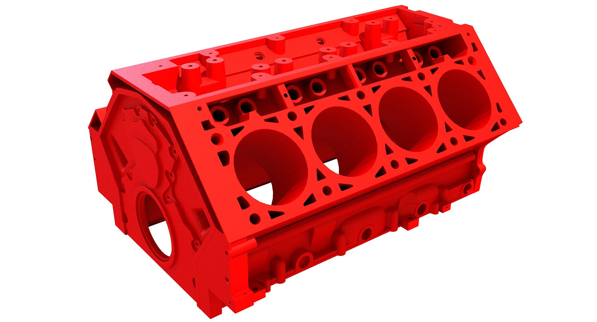 3d model print ready v8 engine