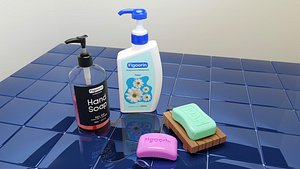 Soap Bar Soap and Liquid Soap 3D model