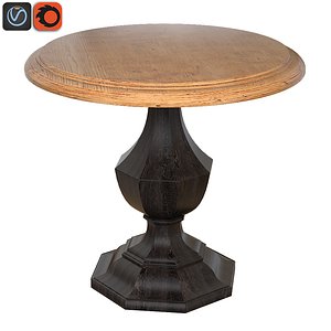 3D model wood accent table