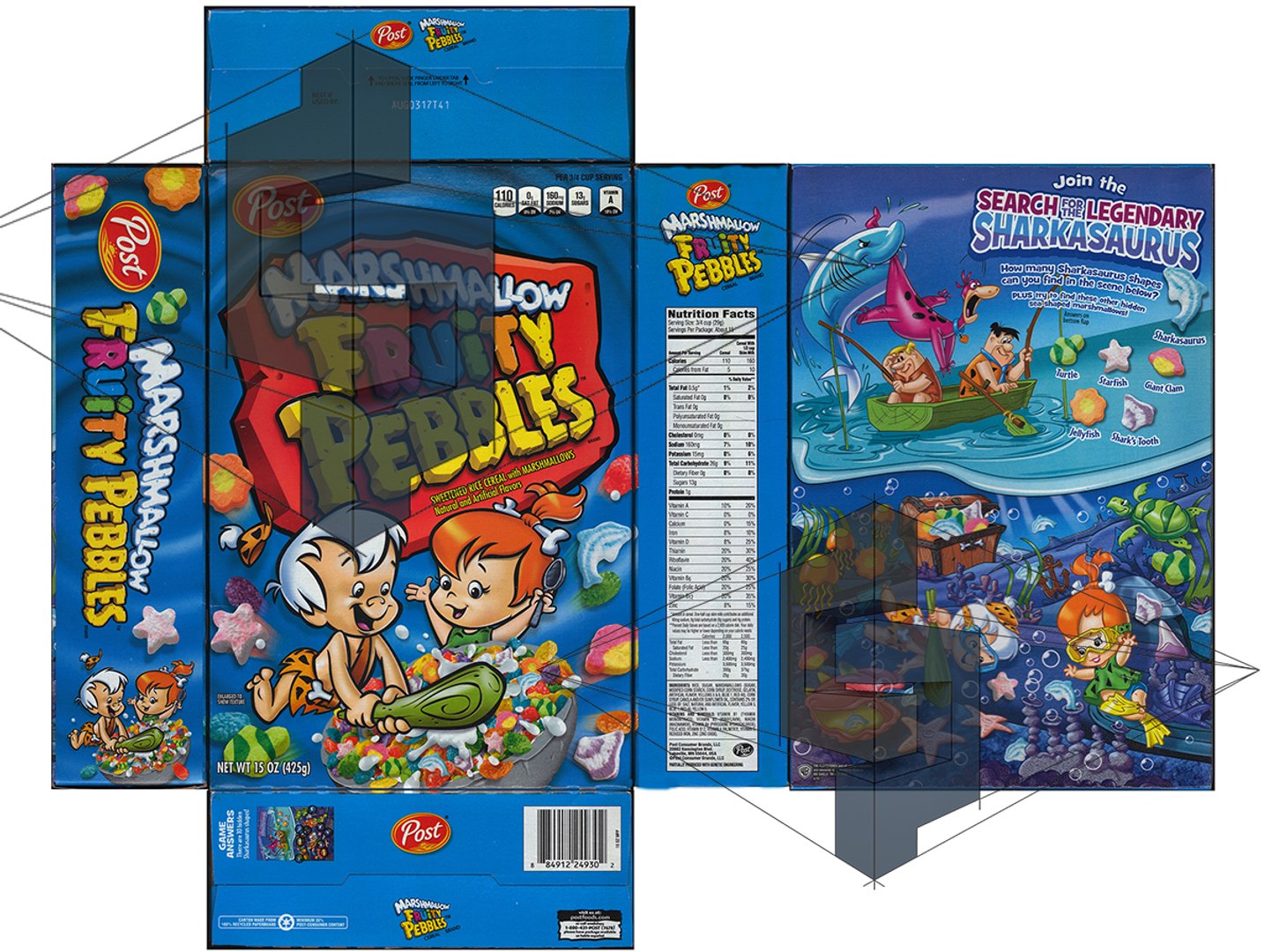 Fruity Pebbles Marshmallow Cereal Box 3d Model