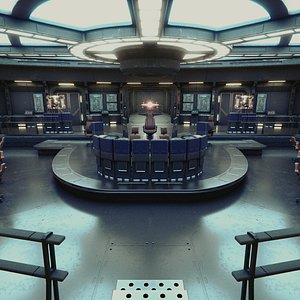 Starship Command Center High Poly PBR