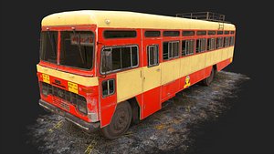 Indian ST Bus V2 Orange yellow used 3D model