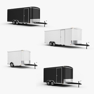 3D model Cargo Trailers 4 in 1