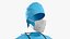 Invisible Surgeon Outfit with Mask Cap Stethoscope Blue