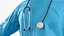 Invisible Surgeon Outfit with Mask Cap Stethoscope Blue