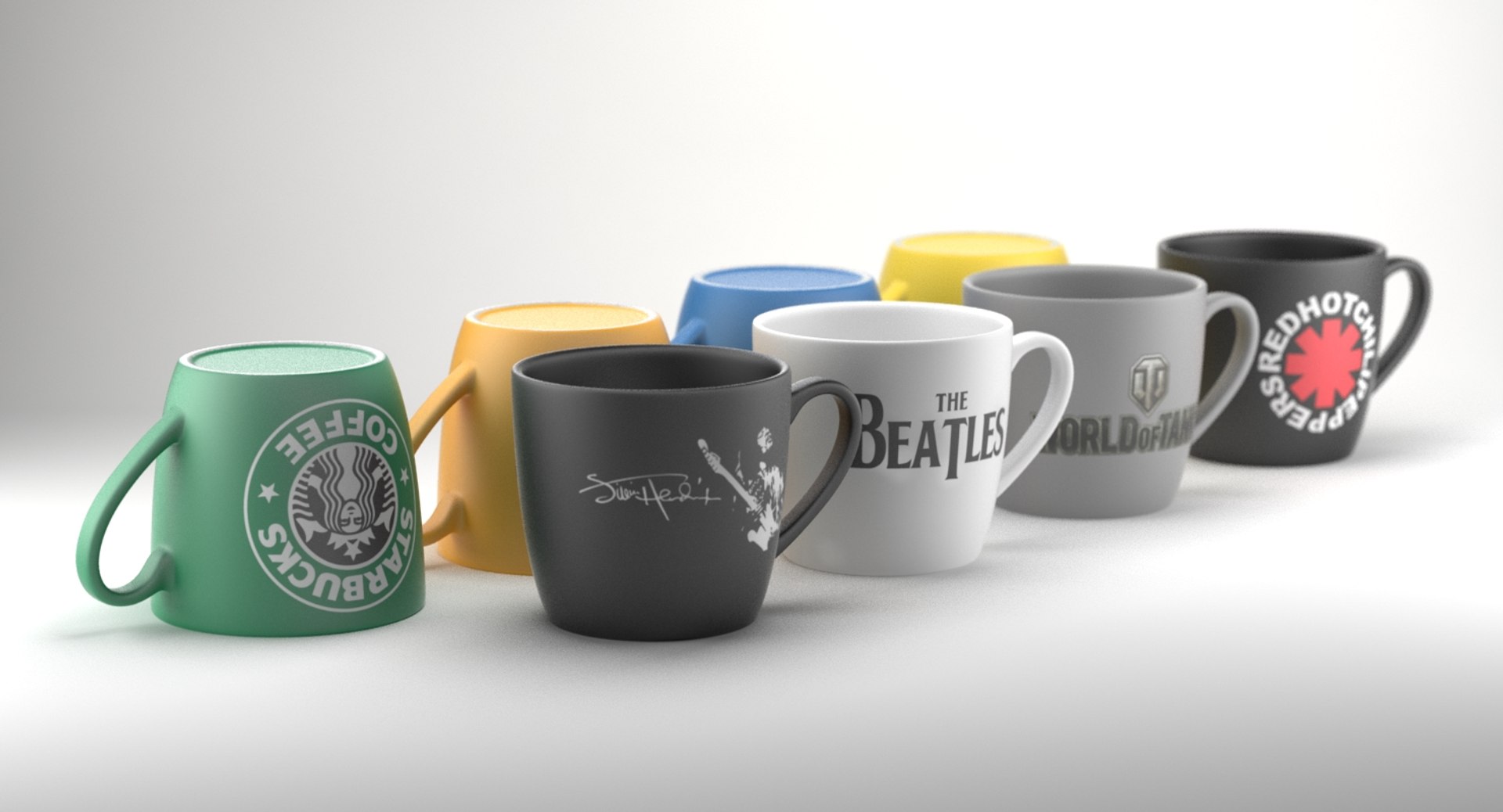 Photorealistic Branded Custom Mugs 3d Max