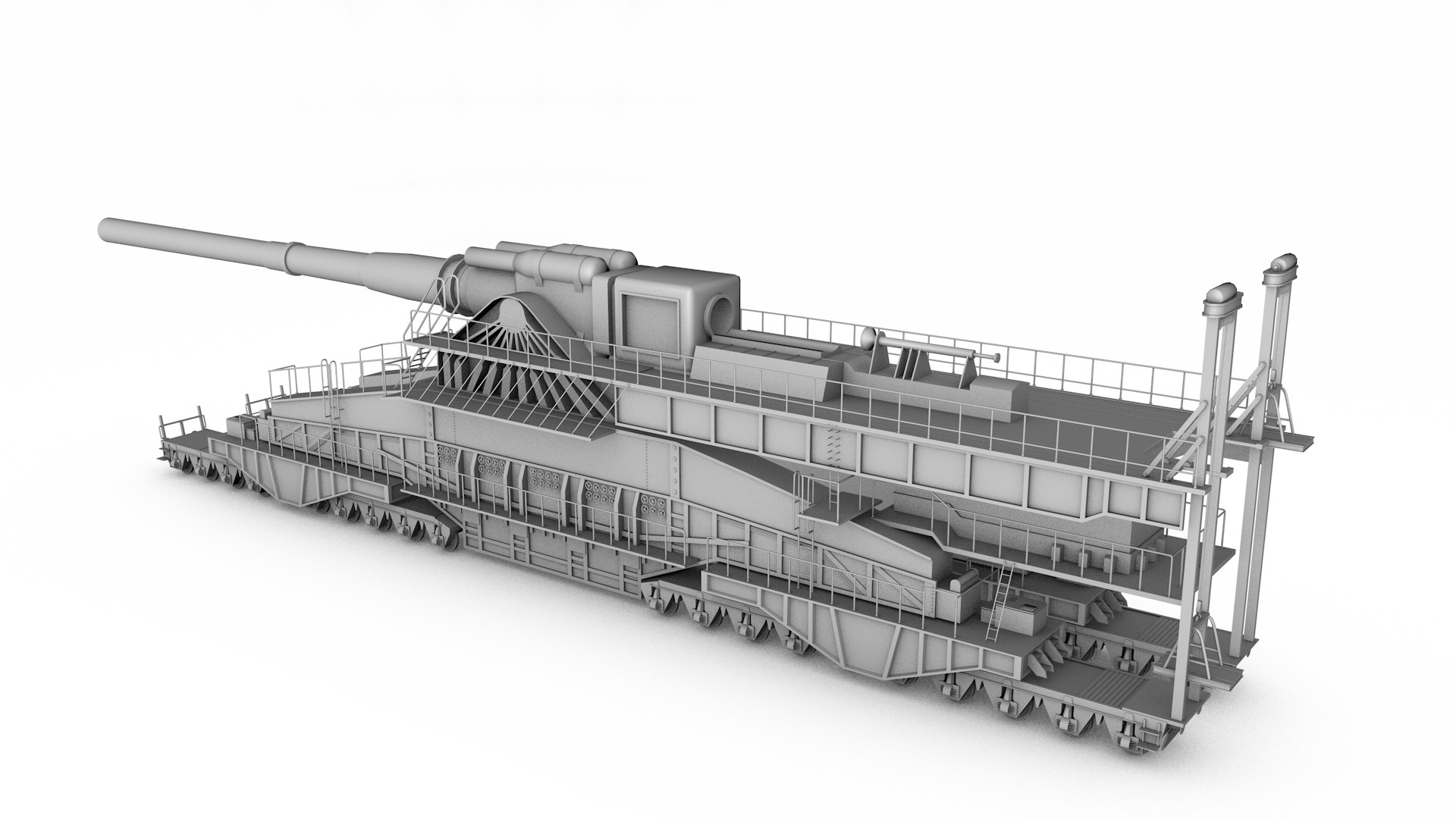 Schwerer Gustav 800mm Railroad Gun Modelo 3D - TurboSquid 1204286