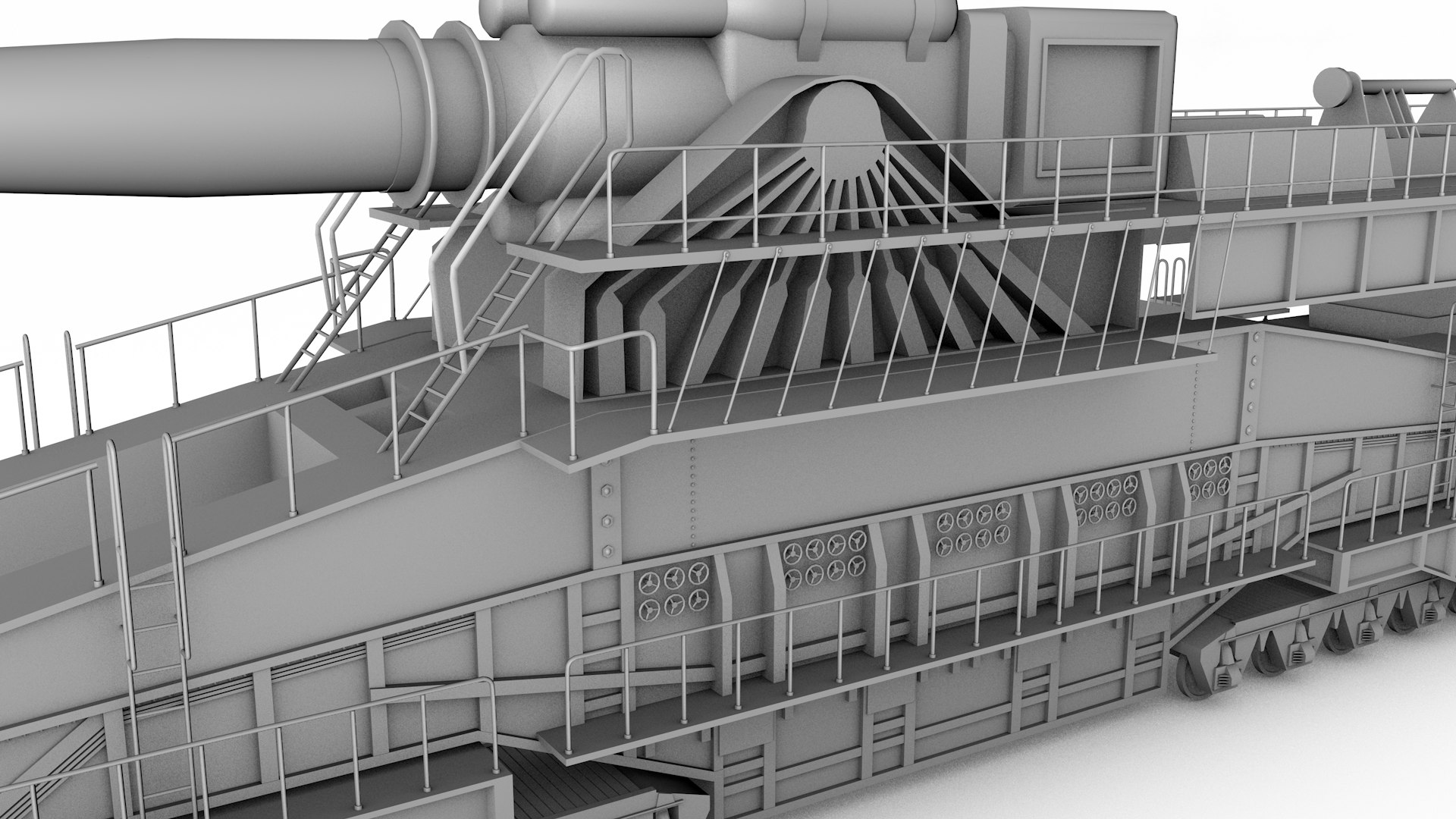 Schwerer Gustav 800mm Railroad Gun Modelo 3D - TurboSquid 1204286