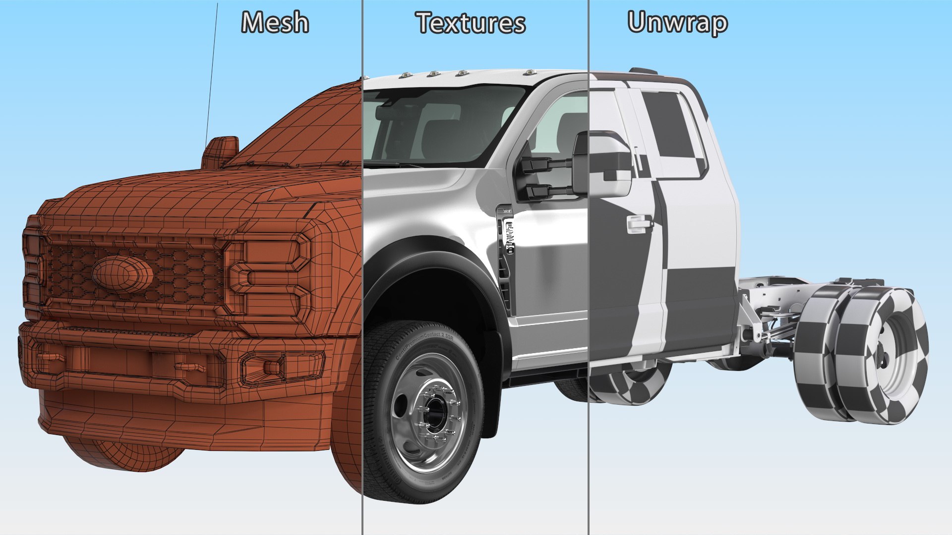 3D model Super Duty F550 2023 Ford Long Cab Rigged for Maya